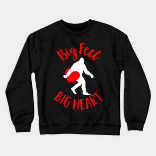 Big Feet, Big Heart Funny Bigfoot Valentines Day Crewneck Sweatshirt